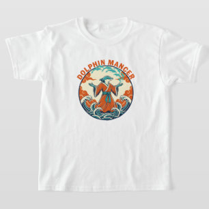 Camiseta Mancer de Golfinhos Magia Oceânica Arte Japonesa R