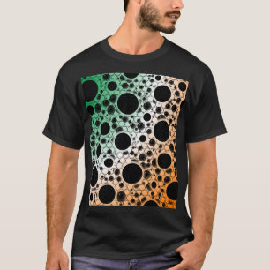 Camiseta Manchas de Bolha Espacial - Verde/Branco/Laranja