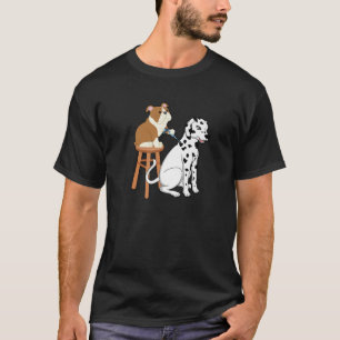 Camiseta Manchas de Dalmation de Cães Bulldog Ingleses
