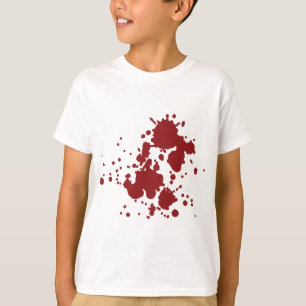 Camiseta manchas de sangue do horror