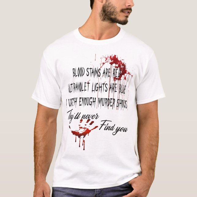 Camiseta Manchas De Sangue São Luzes Vermelhas Ultravioleta (Frente)