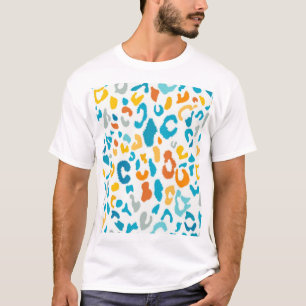 Camiseta Manchas-leopardo: Textura Vintage Colorida.