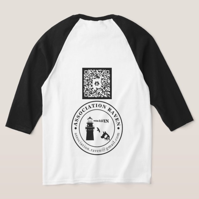 Camiseta Manches longues QRCODE FOND BLANC - ASSO RAVEN (Postura das costas)
