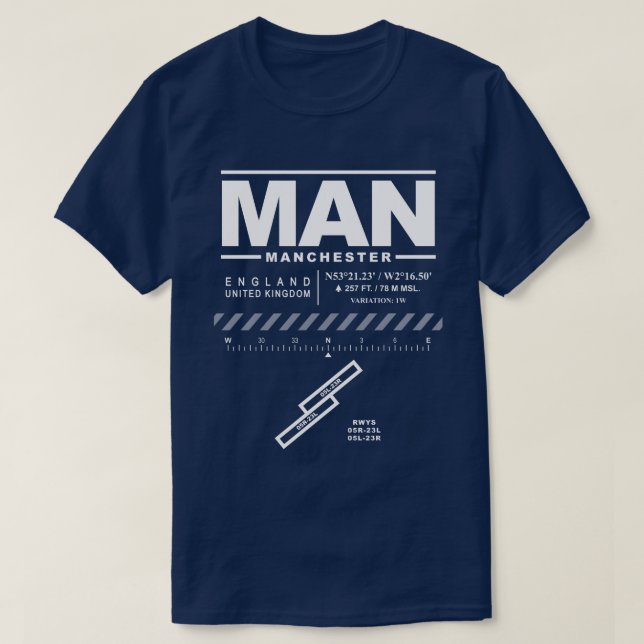Camiseta Manchester Airport MAN T-Shirt (Frente do Design)