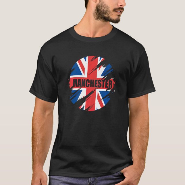 Camiseta Manchester British Flag England Uk Reino Unido Uni (Frente)