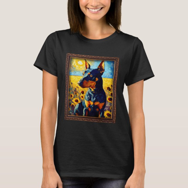 Camiseta Manchester Terrier Painting Sunflower Flower Mom W (Frente)
