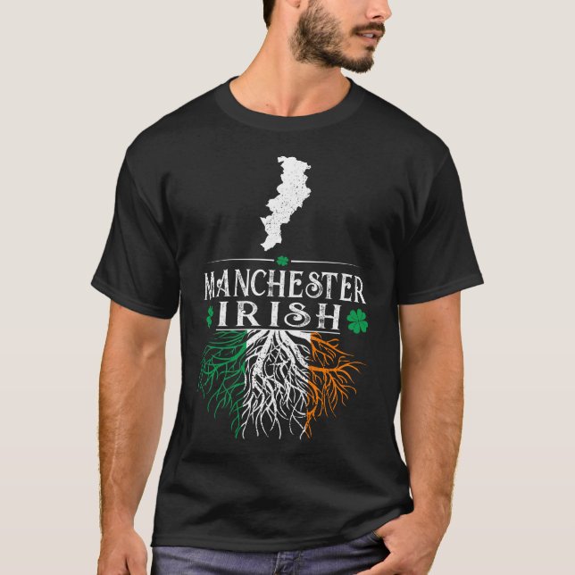 Camiseta Manchester UK City Irish Roots Rua Dia de Patrick (Frente)