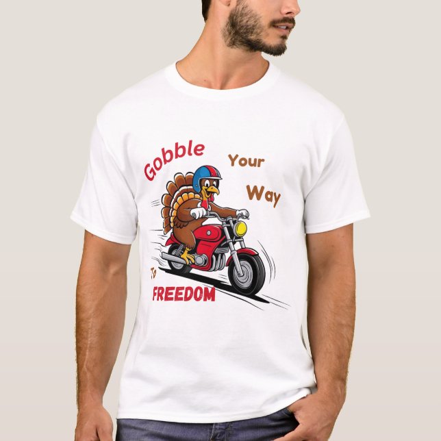 Camiseta Manda A Liberdade Para A Turquia Andar Em Moto (Frente)