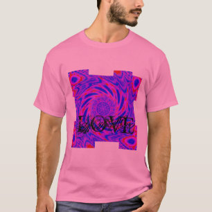 Camiseta Mandala-colorido-azul-azul-LOVE-caleidoscópio RMDE