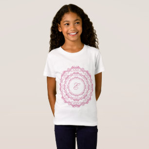 Camiseta Mandala cor-de-rosa. Nome.