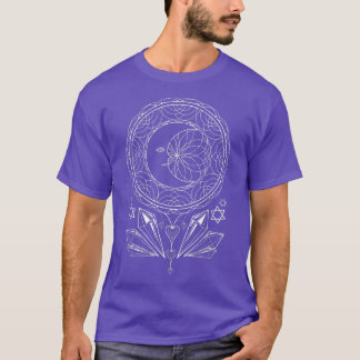 Camiseta Mandala Crescent Moon Witchcraft Crystals Pagan Oc