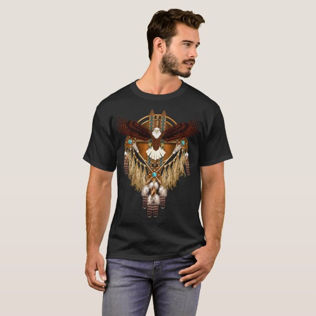 Camiseta Mandala da águia americana (Frente Completa)