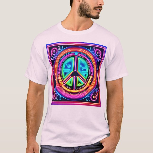 Camiseta Mandala da Paz Neon (Frente)