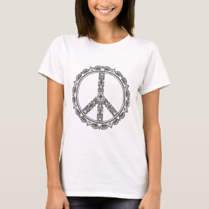 Camiseta Mandala da Paz Símbolo da Paz Ioga Buddha Presente