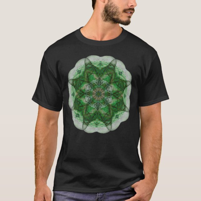 Camiseta Mandala da percepção (verde) (Frente)