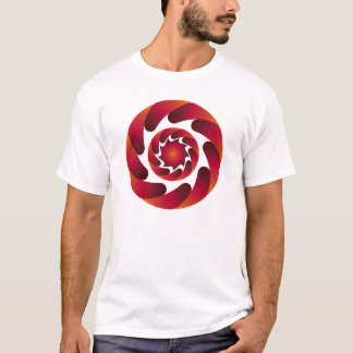 Camiseta Mandala de Chama Giratória – Abstrato Ene Vermelho