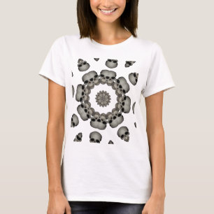 Camiseta Mandala de Crânio Humano Sinistro