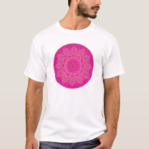 Camiseta Mandala de cristal Cor-de-rosa-Magenta