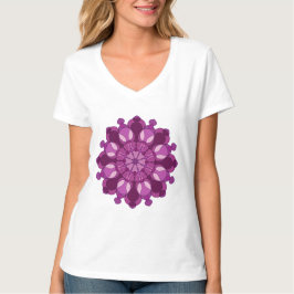 Camiseta Mandala de Flor Roxa Real