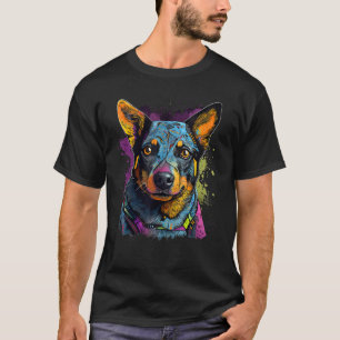 Camiseta Mandala de Geometria do Blue Heeler Australian Cat