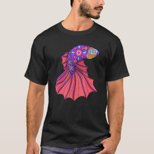 Camiseta Mandala de Peixe Betta Fãs do Peixe de Combate Sia