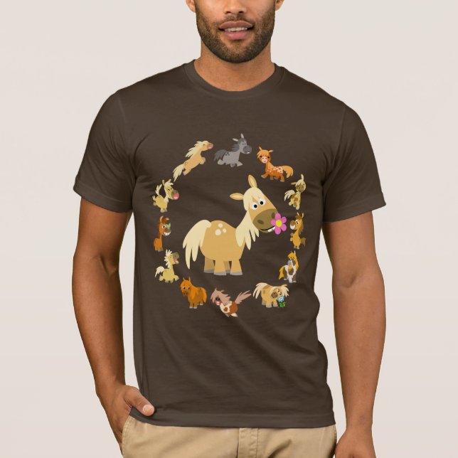Camiseta Mandala de Pôneis de Desenho Animado Fofa (Frente)