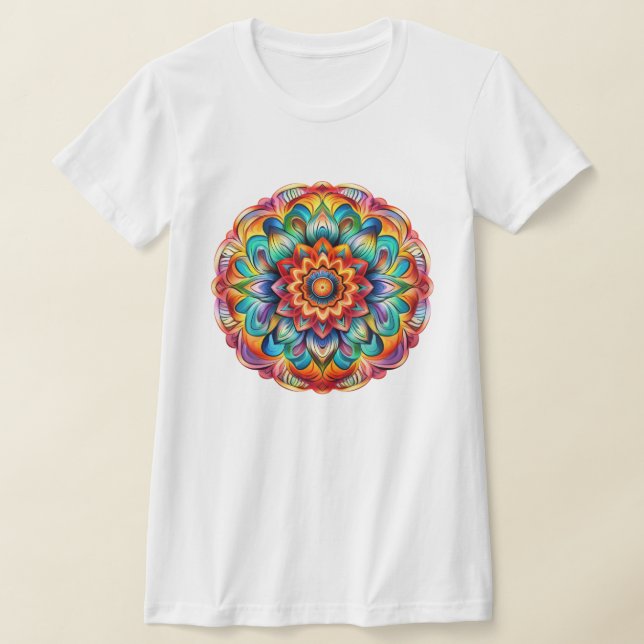 Camiseta Mandala / Design de Flor (Postura )