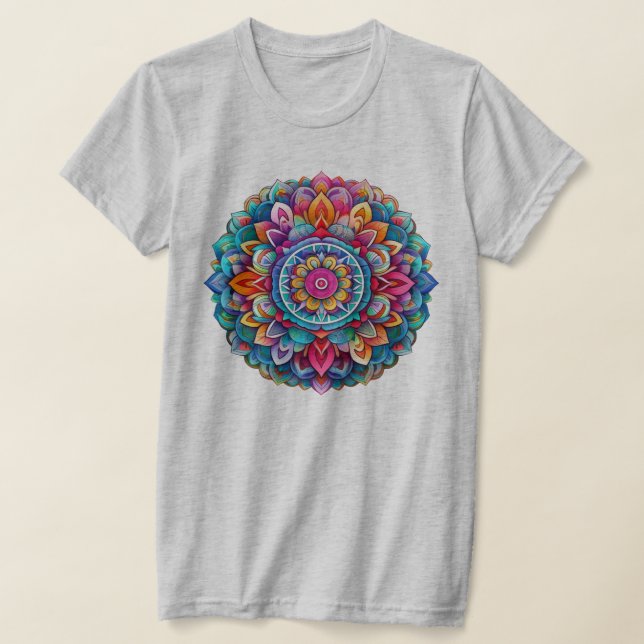 Camiseta Mandala / Design de Flor (Postura )