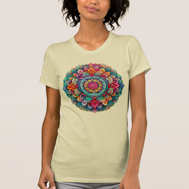 Camiseta Mandala / Design de Flor (Frente)