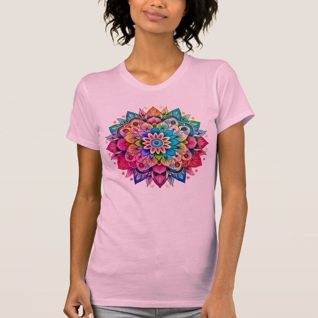 Camiseta Mandala / Design de Flor (Frente)