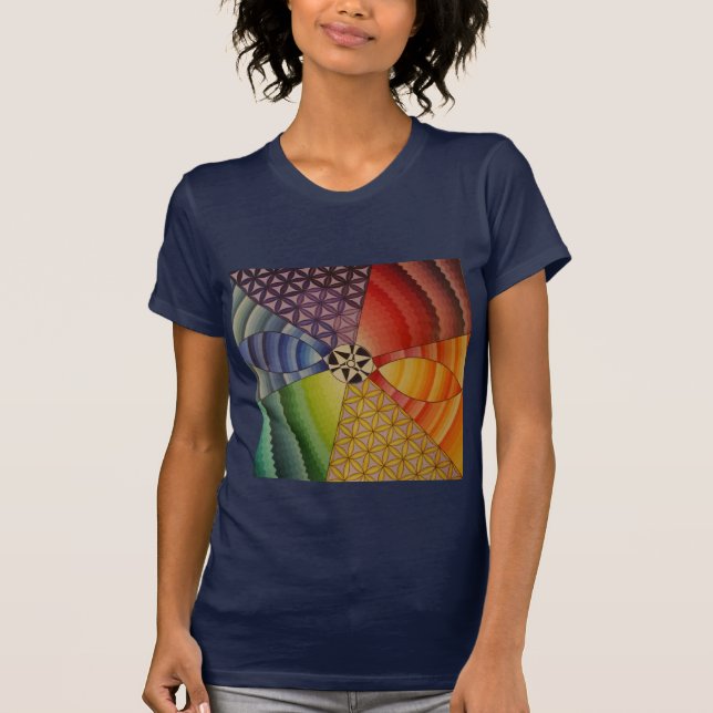 Camiseta mandala do arco-íris (Frente)