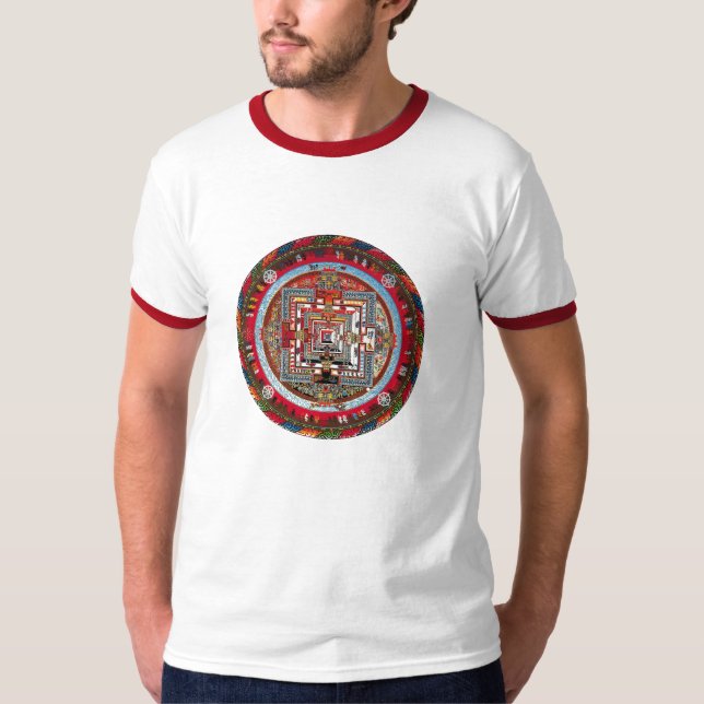Camiseta mandala do kalachakra - homens (Frente)