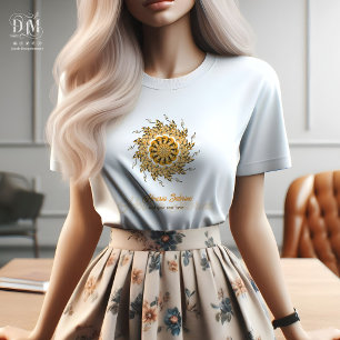 Camiseta Mandala Doodle Floral Laranja Moderno 3D