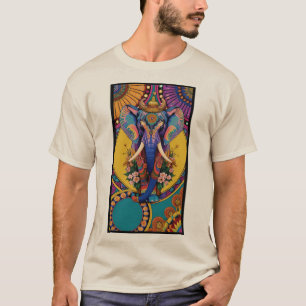 Camiseta Mandala Elefante Ganesha Neon