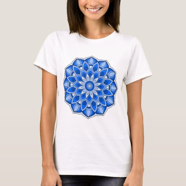 Camiseta Mandala em azul (Frente)