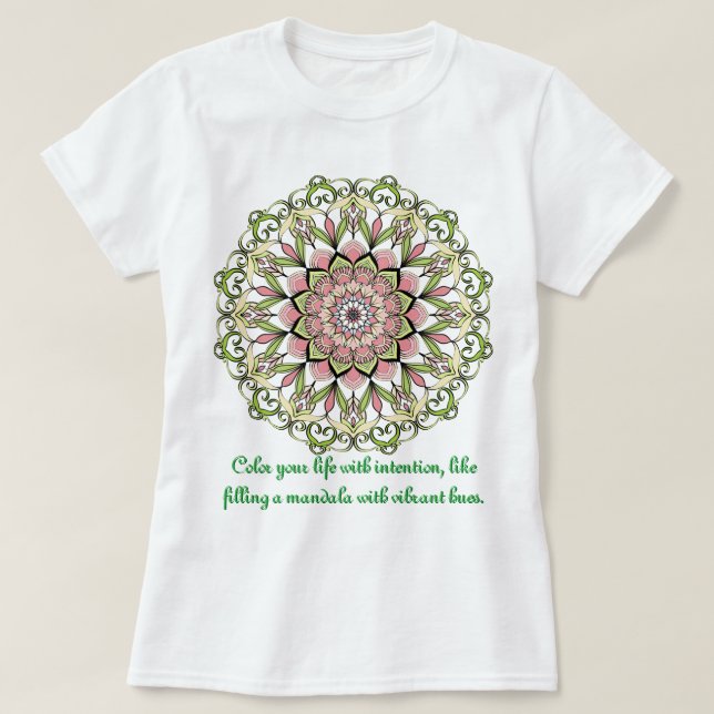 Camiseta Mandala em T-Shirt (Frente do Design)