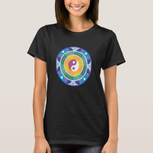 Camiseta Mandala Espiritual Arco-íris Colorido Yin Yang Chi