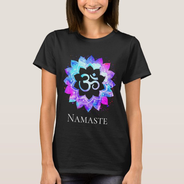 Camiseta Mandala espiritual da flor de Lotus do símbolo do (Frente)
