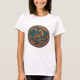Camiseta Mandala Exótico de Leopardo Árabe Arte do Deserto