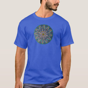 Camiseta Mandala Explosão Estelar Roxa/Verde