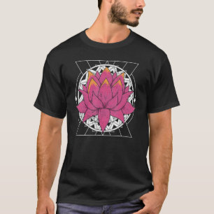 Camiseta Mandala Flor de Lótus Geometria Sagrada Boho Yoga 