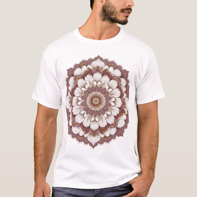 Camiseta Mandala Floral Elegante (Frente)