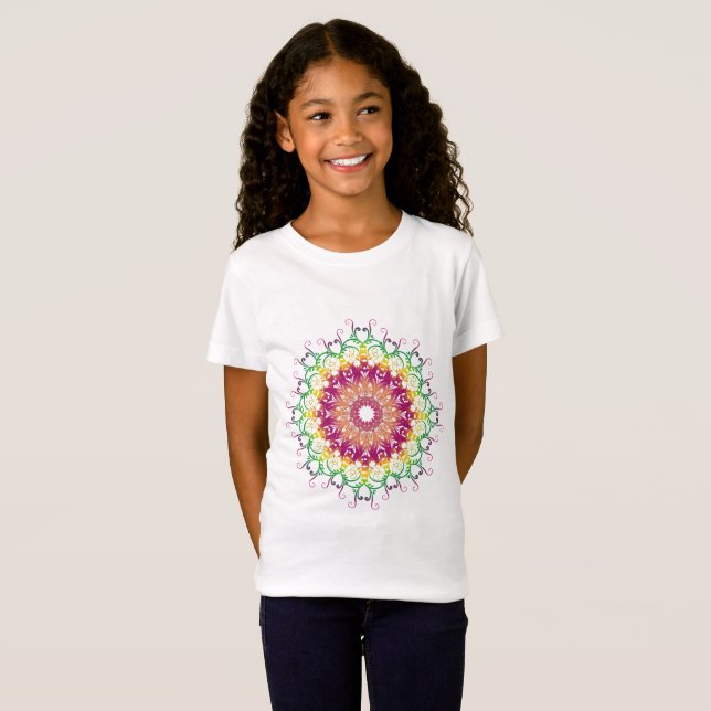 Camiseta Mandala. floral étnico (Frente Completa)