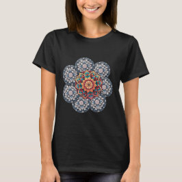 Camiseta Mandala Floral Padrão para Amantes de Mandala