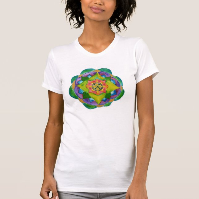 Camiseta Mandala - Folha Curta de Jersey, de Bela Jersey (Frente)