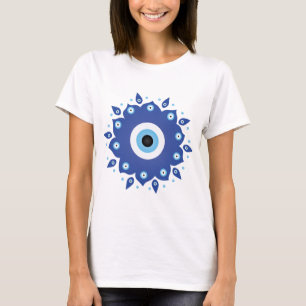 Camiseta Mandala Grego Mau Azul Branco