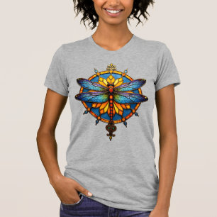 Camiseta Mandala Libélula Luminosa Geometria Sagrada Espiri