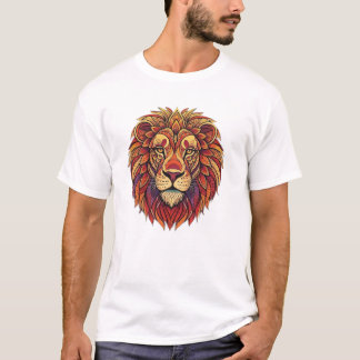 Camiseta Mandala Lion Head Colorful Ornate Tribal Art Boho
