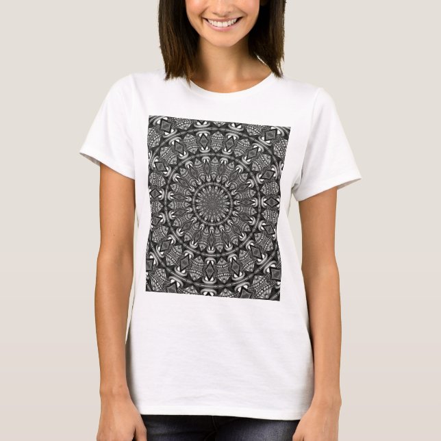 Camiseta Mandala monocromática (Frente)