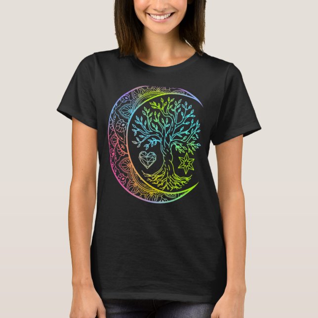 Camiseta Mandala Moon Chakra Tree Life (Frente)